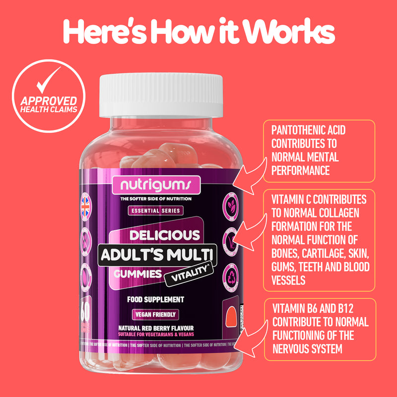 Nutrigums Adult's Multi Vitality Gummies 60 count - British product