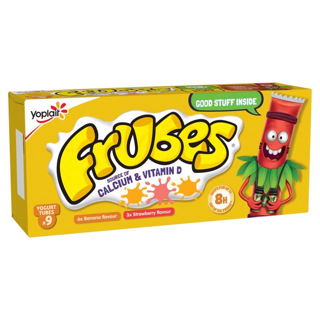 Frubes Kids Banana & Strawberry Yoghurt Tubes   9 x 37g