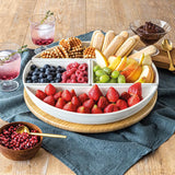 Over & Back Bamboo Lazy Susan with 4 Porcelain Dishes GOODS Costco UK