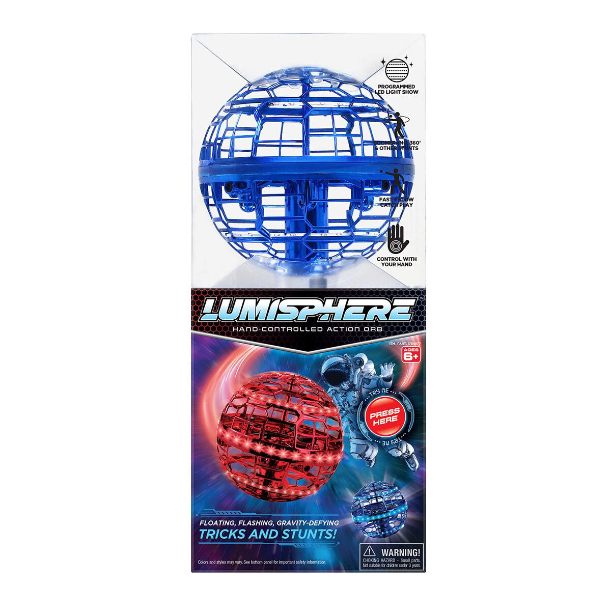 Lumisphere flying orb with LED lights red or blue assortment 0.3kg, UK version
