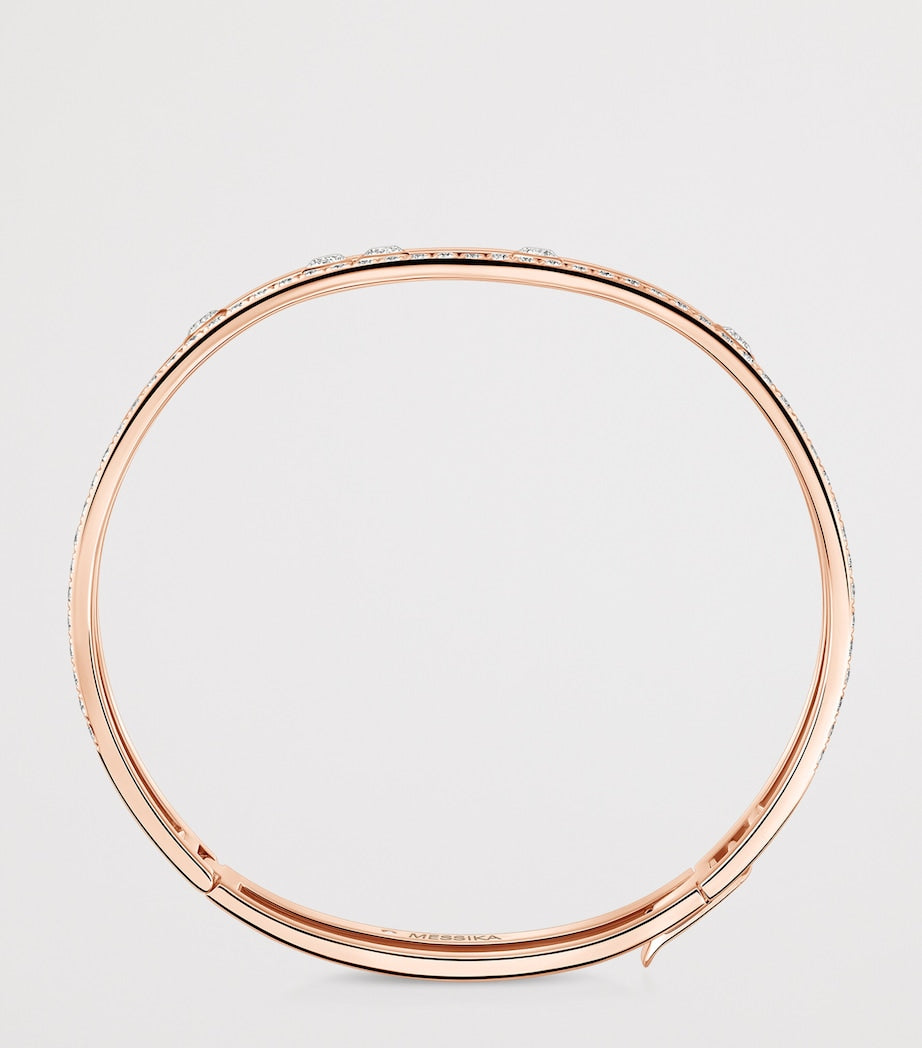 Messika Move Romane pink gold diamond bangle 0.69ct, imported from the UK