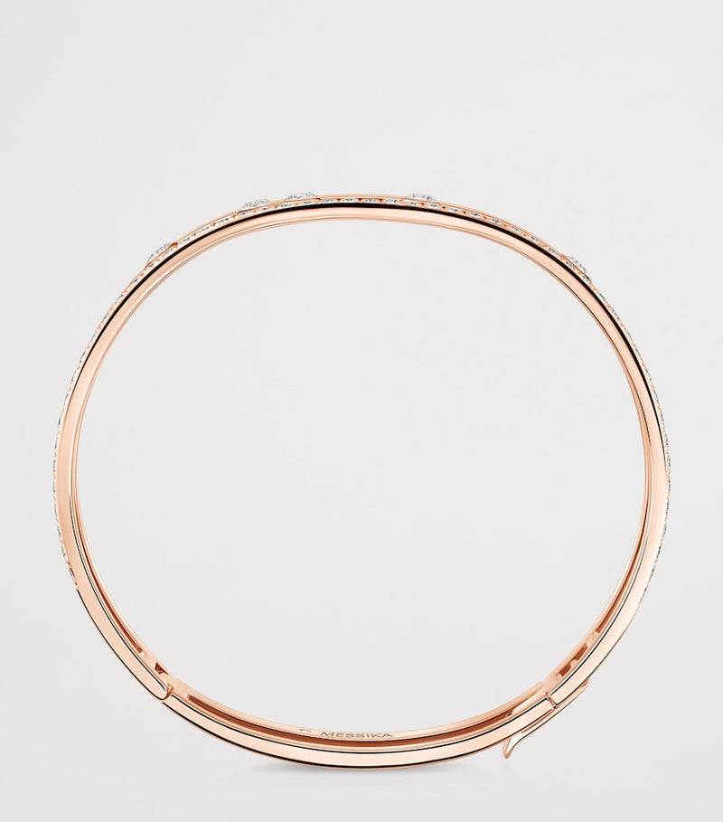 Messika Move Romane pink gold diamond bangle 0.69ct, imported from the UK