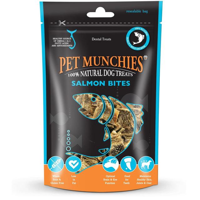 Pet Munchies 100% Natural Salmon Bites Dog Treats   90g