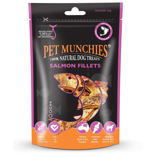 Pet Munchies 100% Natural Salmon Fillets Dog Treats   90g