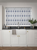 Next blue Lino Leaf made to measure roller blind, UK version