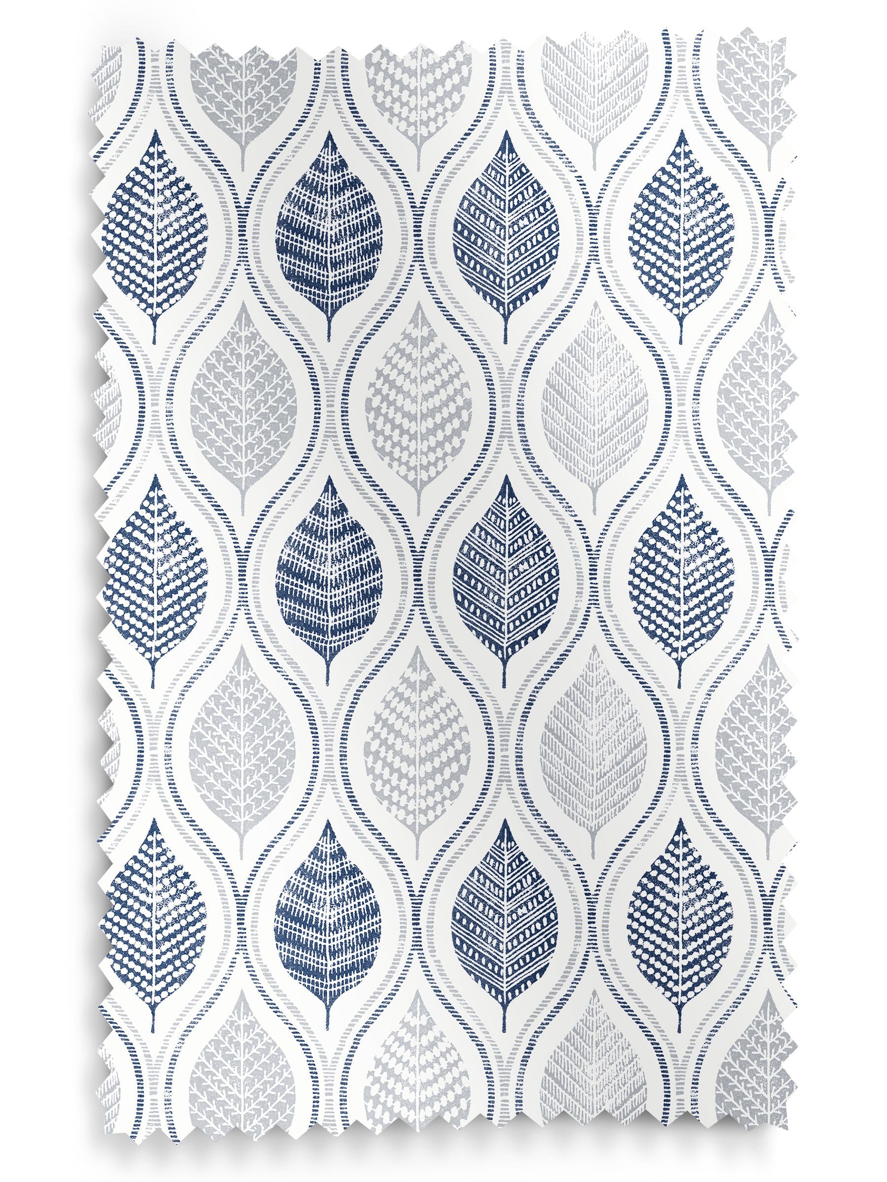 Next blue Lino Leaf made to measure roller blind, UK version