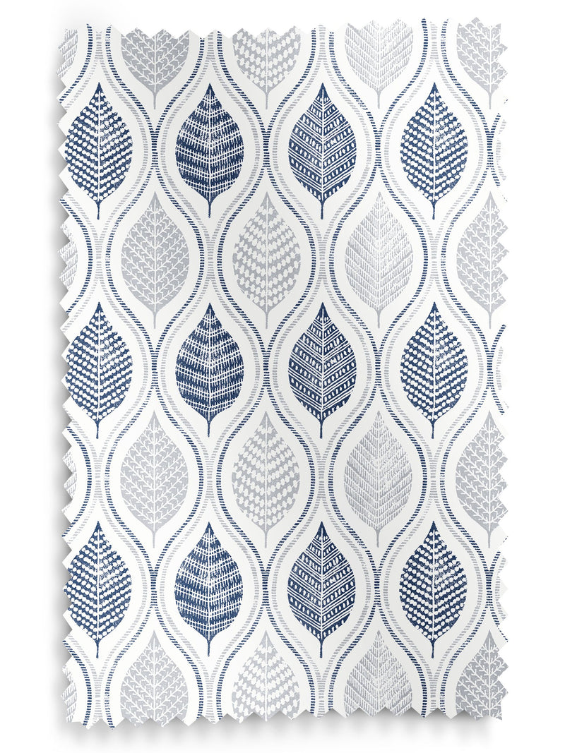 Next blue Lino Leaf made to measure roller blind, UK version