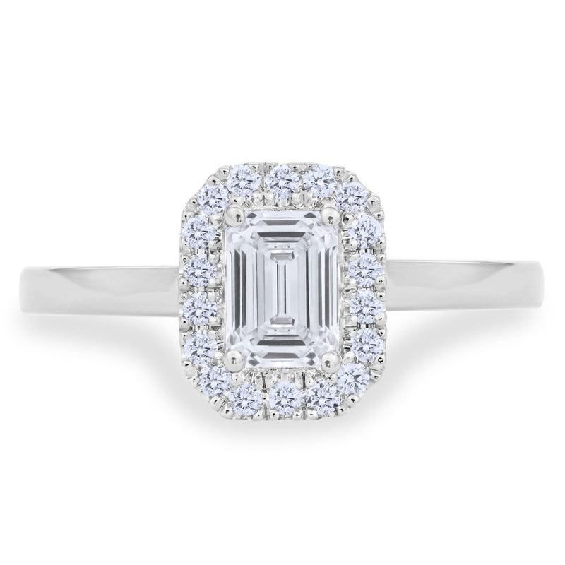 Costco platinum diamond ring 0.76ctw emerald and round brilliant cut - British product
