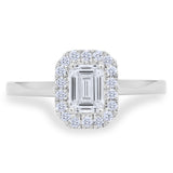 Costco platinum diamond ring 0.76ctw emerald and round brilliant cut - British product