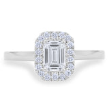Diamond ring 0.76ctw emerald and round brilliant cut size K - British product