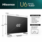 Hisense 65U6NQTUK 65 Inch Mini-LED Freely Smart TV GOODS Costco UK