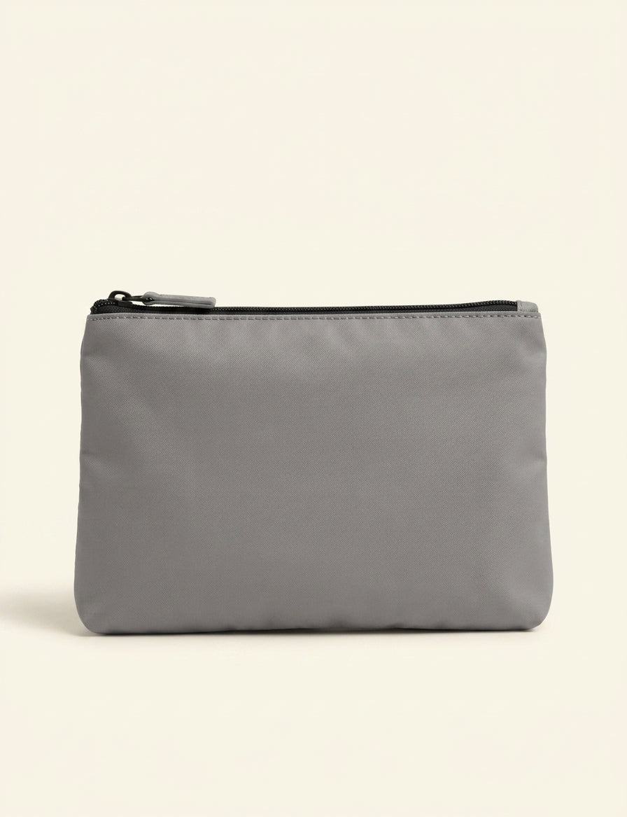 Prada leather pouch logo-embellished 14.5x24cm, imported from the UK