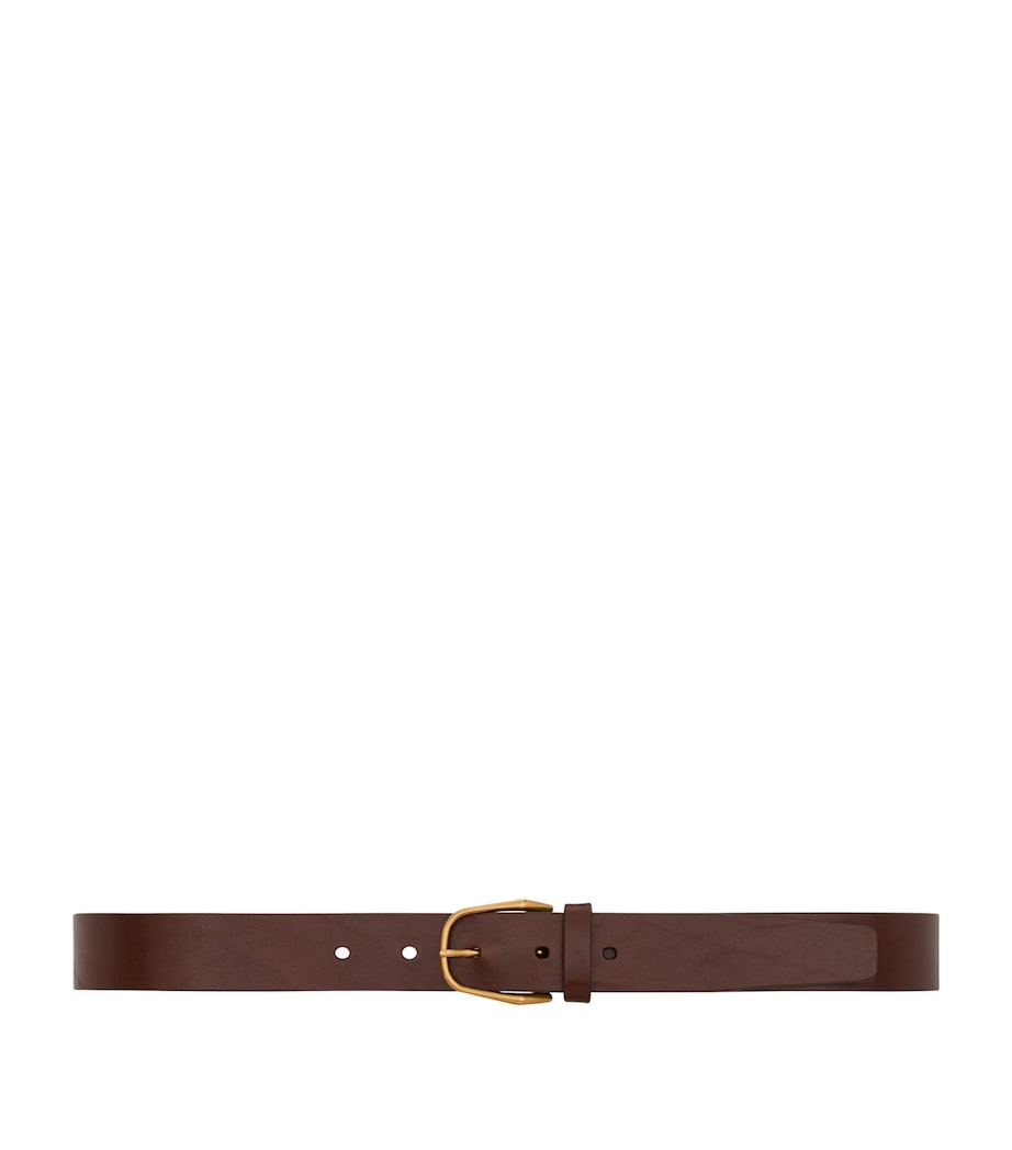 Saint Laurent leather belt with gold buckle 3cm, UK version
