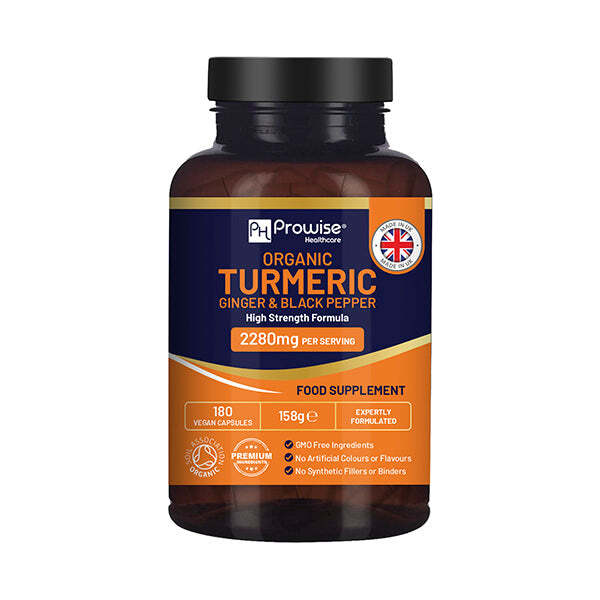 Prowise Organic Turmeric 2280mg Black Pepper & Ginger x 180 GOODS Superdrug   