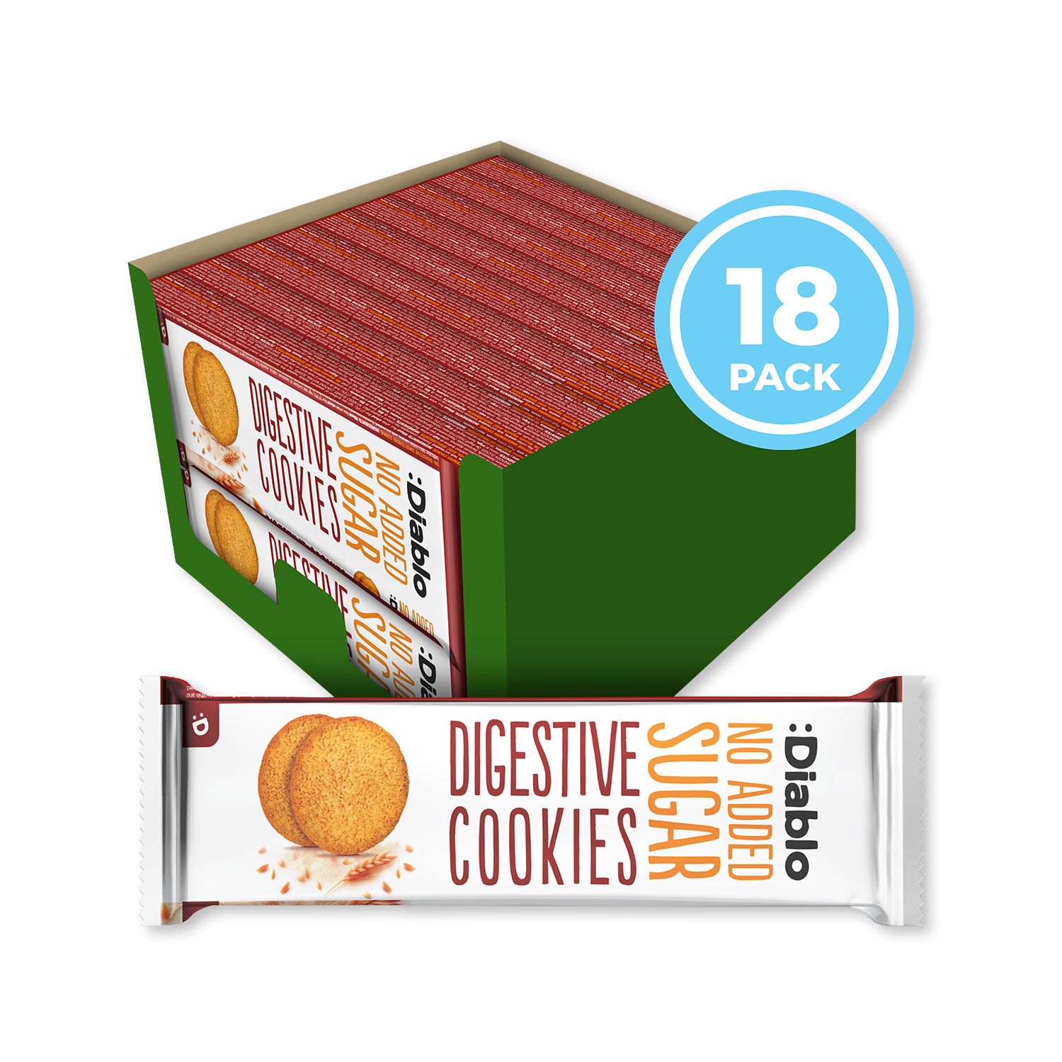 Diablo no added sugar digestive cookies 150g, imported from the UK