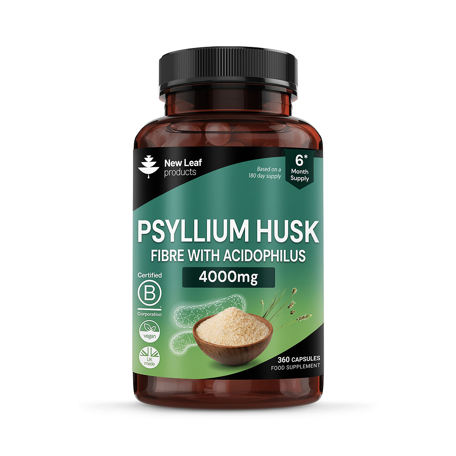 New Leaf Products Psyllium Husk Capsules 365 Capsules