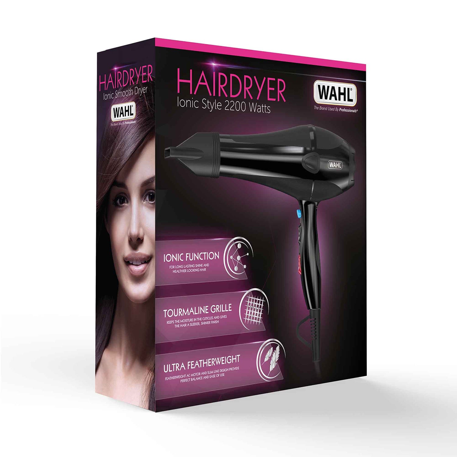 Wahl Ionic Style 2200W hair dryer black (British brand)