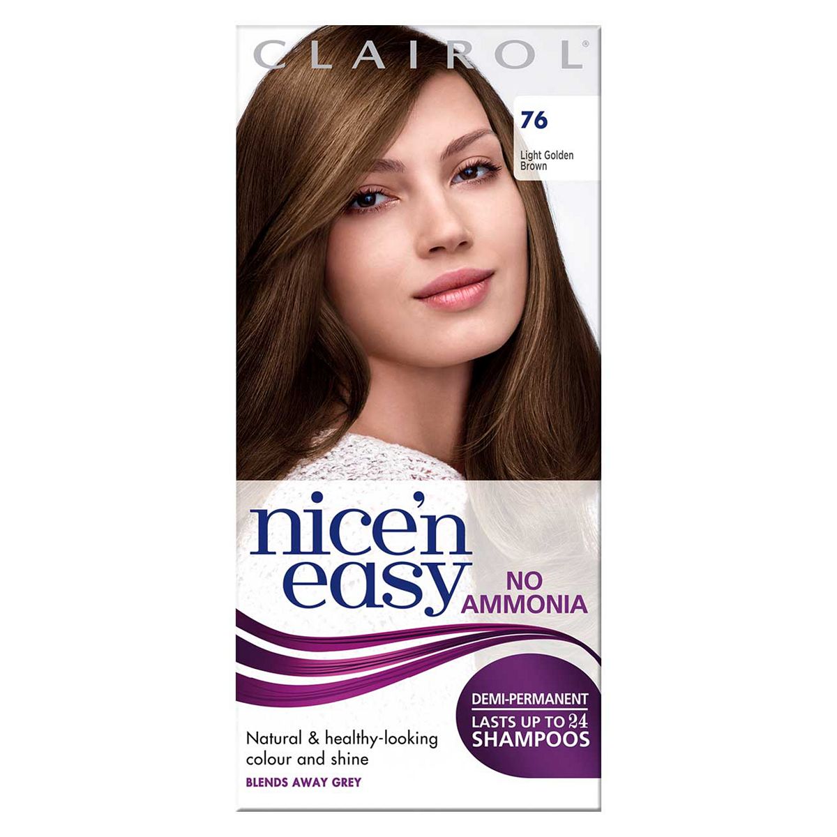 Clairol Nice'n Easy No Ammonia Semi-Permanent Hair Dye 76 Light Golden Brown GOODS Boots   