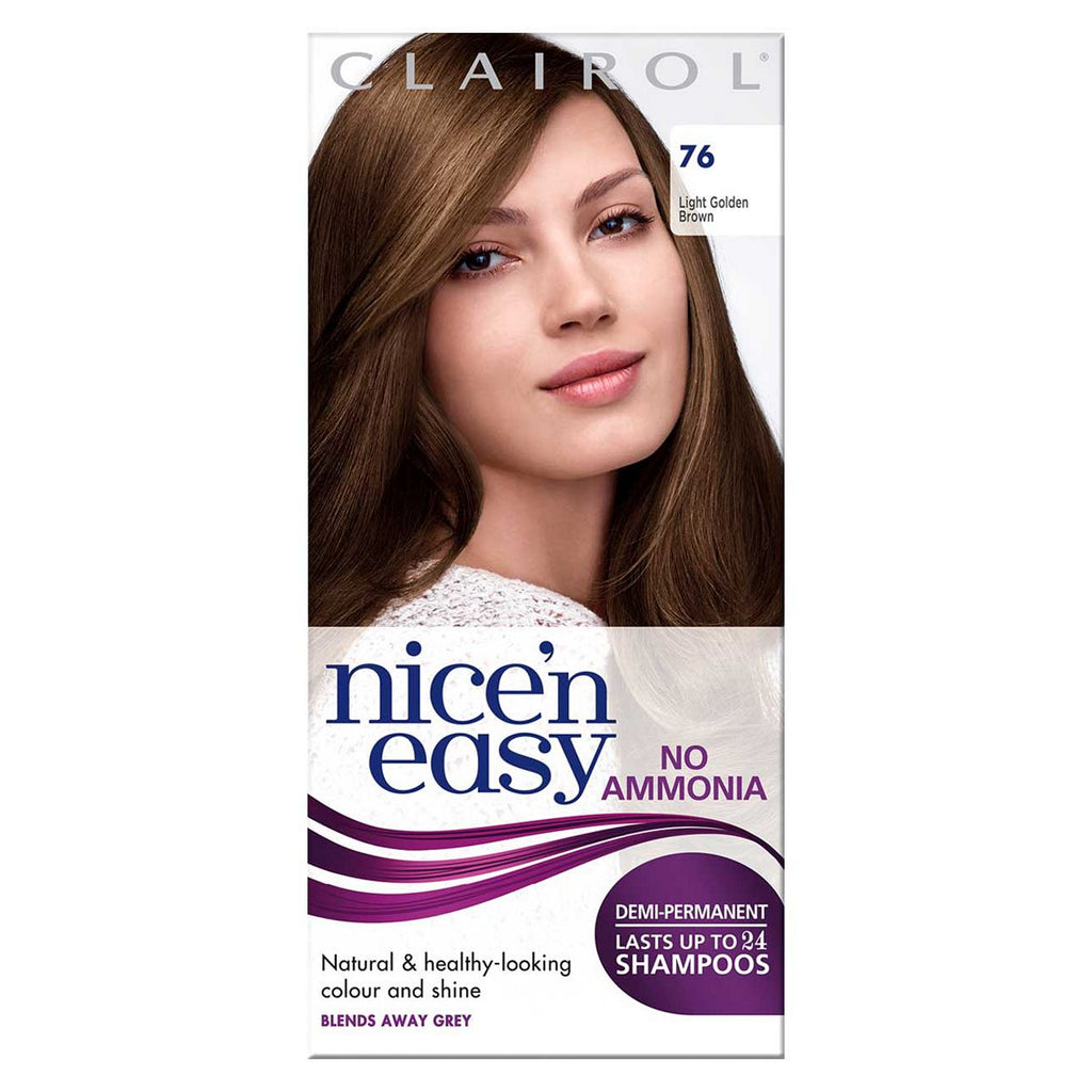 Clairol Nice'n Easy No Ammonia Semi-Permanent Hair Dye 76 Light Golden Brown