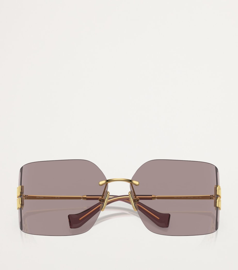 Miu Miu gold brown metal frame sunglasses MU 54YS, imported from the UK