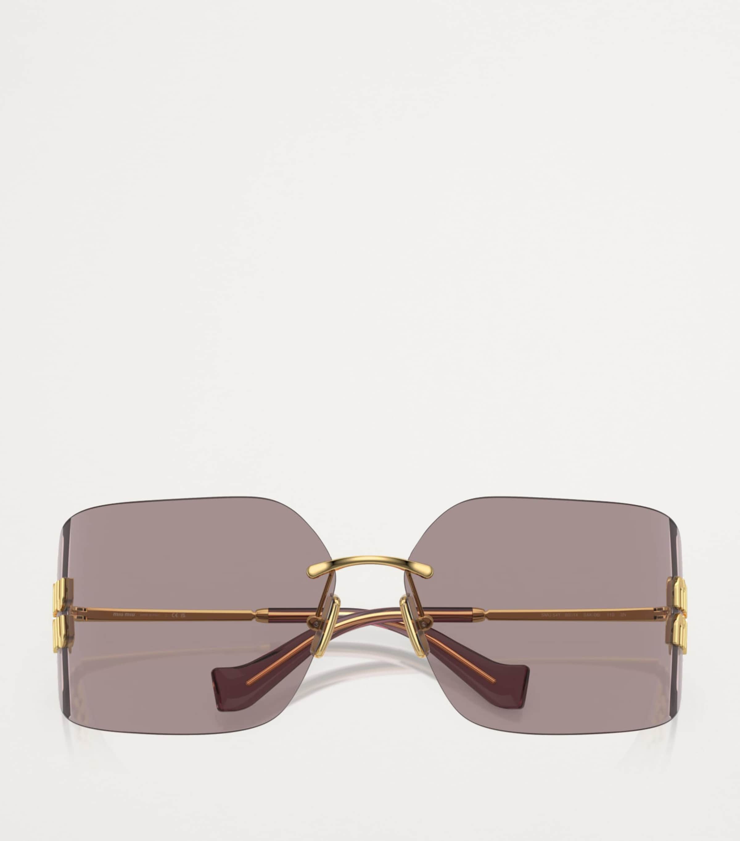 Miu Miu gold brown metal frame sunglasses MU 54YS, imported from the UK