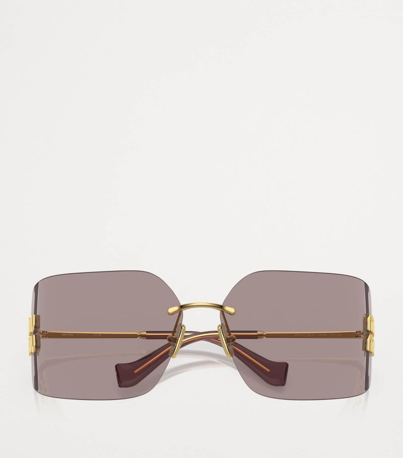 Miu Miu gold brown metal frame sunglasses MU 54YS, imported from the UK