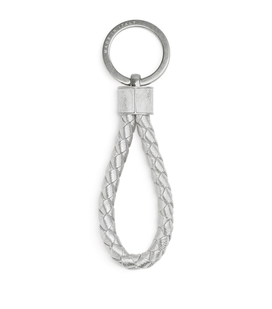 Bottega Veneta Intreccio designer keyring, UK version
