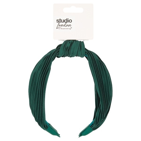 DNR Studio London Knot Headband In Plisse Emerald Green GOODS Superdrug   