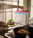 Joseph Joseph four-piece colour-coded chopping board set with case, UK version