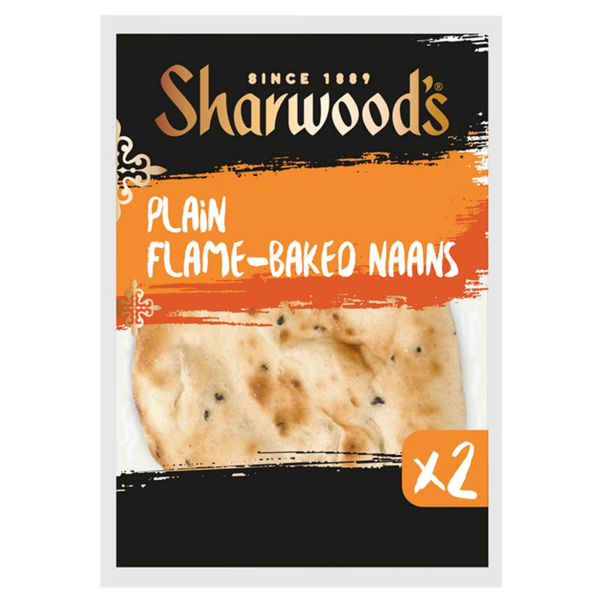 Sharwood's 2 Flame Baked Plain Naan Bread GOODS ASDA   