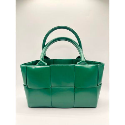 Superdrug SVNX Woven Faux Leather Grab Bag in Green- Buy online at McGrocer