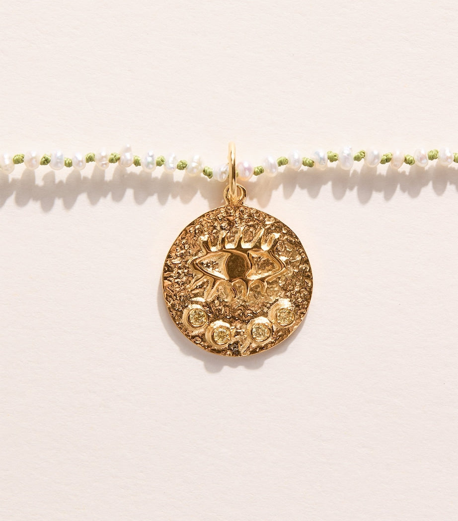Hermina Athens freshwater pearl eye pendant necklace - British product