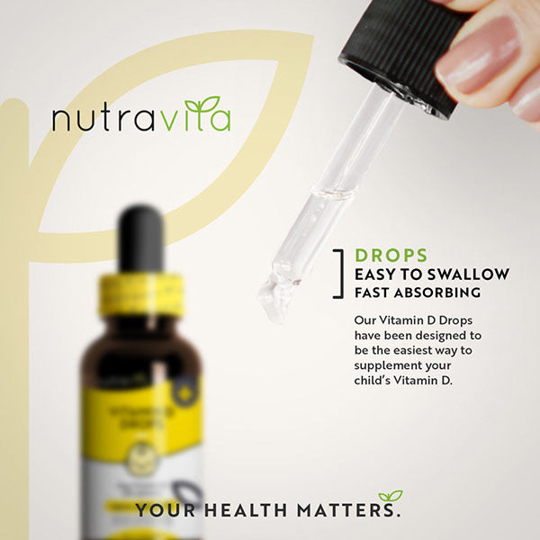 Nutravita Vitamin D3 Drops for Kids 60ml 400IU/10µg per Drop