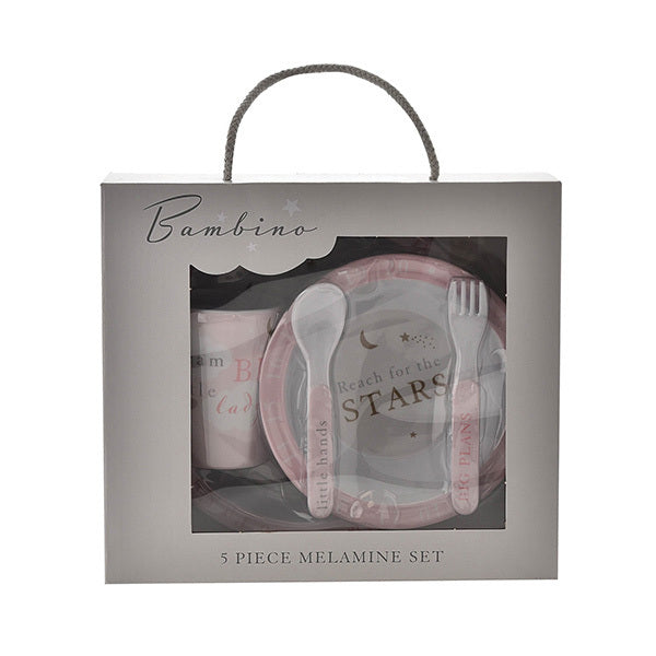 Bambino 5 Piece Melamine Set Pink GOODS Superdrug   