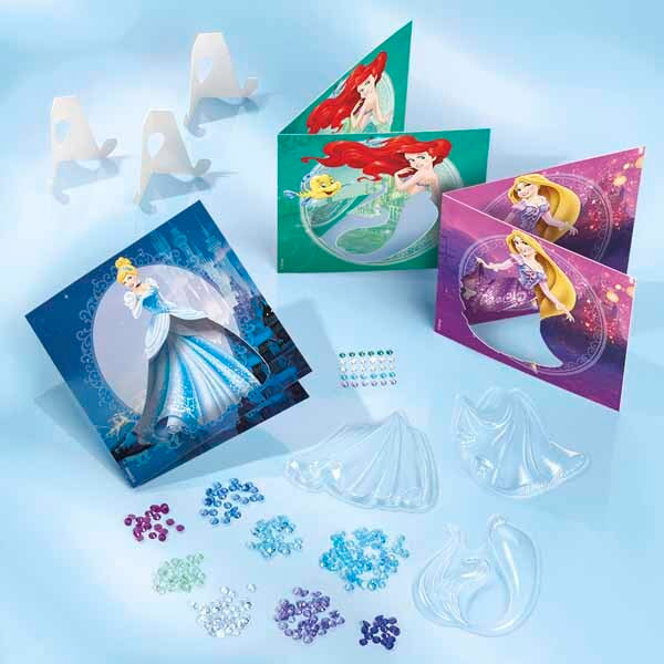 Totum Disney Princess glitter shaker cards 3-pack, imported from the UK
