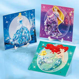 Totum Disney Princess glitter shaker cards 3-pack, imported from the UK