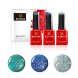 Bluesky mini trio gel polish set in Teal Confetti 5ml - British product