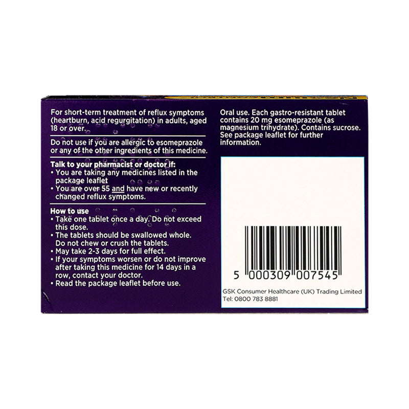 Nexium Control 20mg gastro-resistant tablets 14 pack - British product