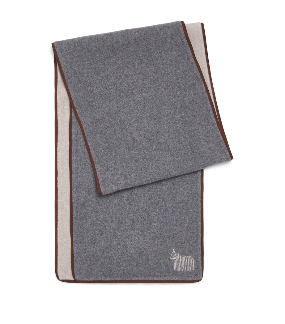 Colombo cashmere nubuck-trim scarf 35x216cm, UK version
