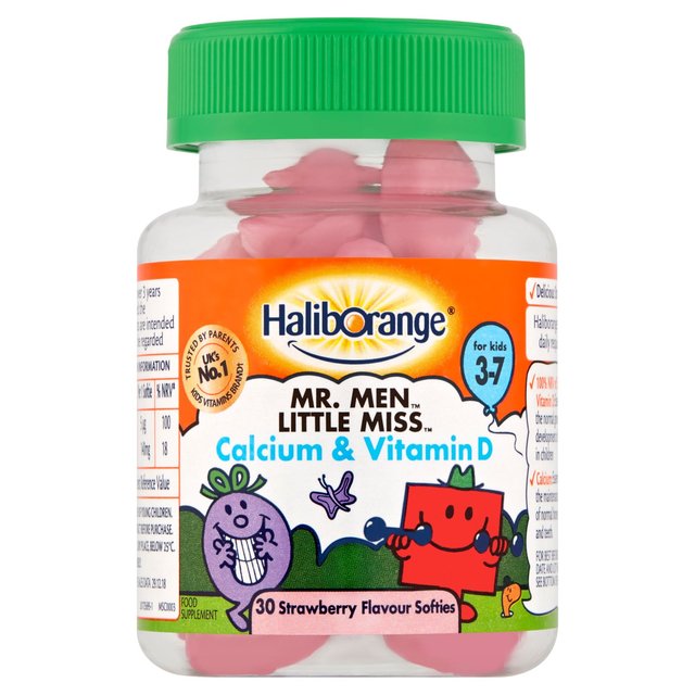 Haliborange Kid's Softies Calcium & Vitamin D Strawberry Gummies 3-7yrs   30 per pack