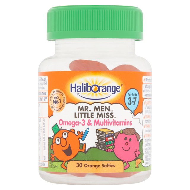 Haliborange Kid's Softies Omega-3 & Multivitamins Orange Gummies 3-7yrs   30 per pack GOODS M&S   