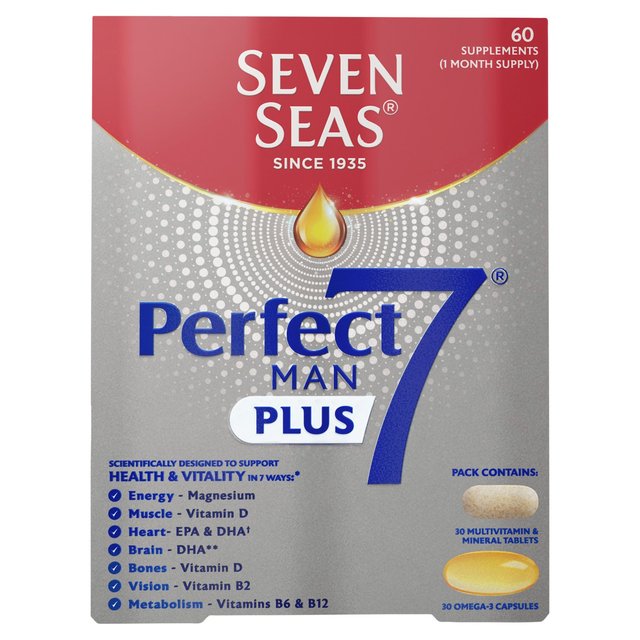 Seven Seas Perfect7 Man Plus Multivitamins & Omega-3 30 Day Duo Pack   30 per pack