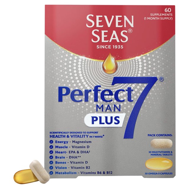 Seven Seas Perfect7 Man Plus Multivitamins & Omega-3 30 Day Duo Pack   30 per pack