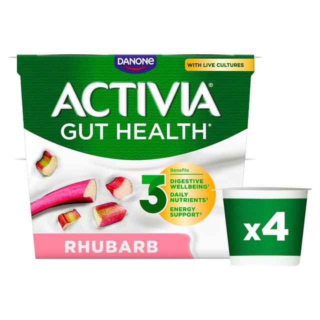 Activia Rhubarb Fruit Yoghurt   4 x 115g GOODS M&S   