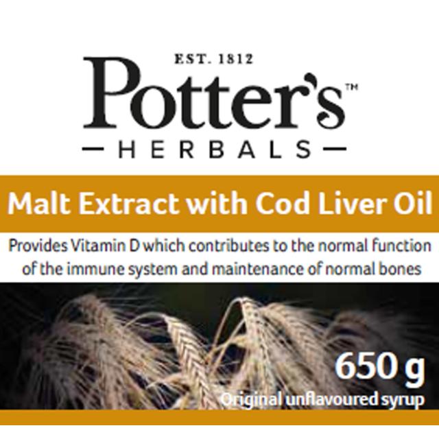 Potters Herbals Malt Extract with Cod Liver Oil Liquid    650g GOODS M&S   