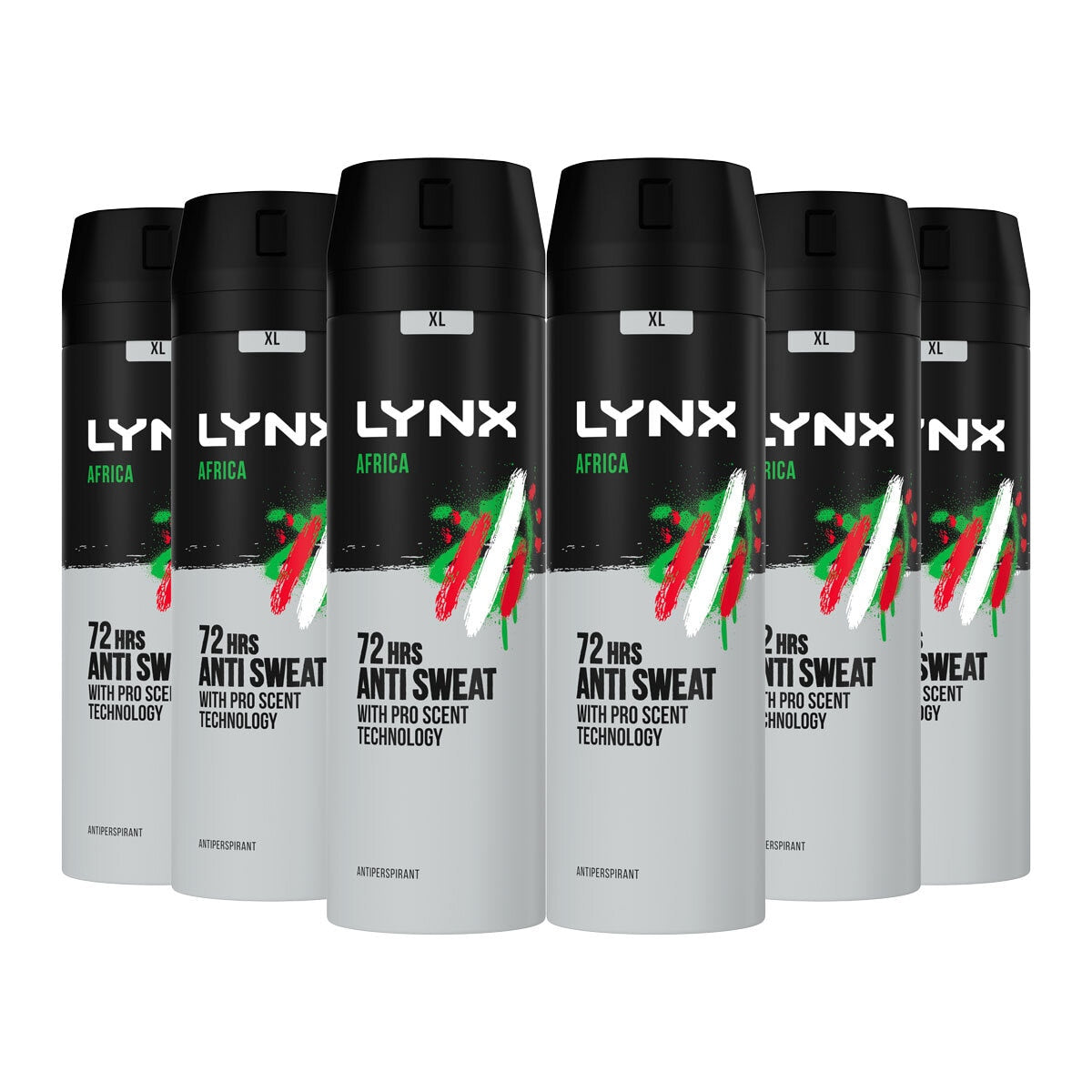 Lynx Africa squeezed mandarin and sandalwood anti-perspirant spray 6 x 200ml, UK version