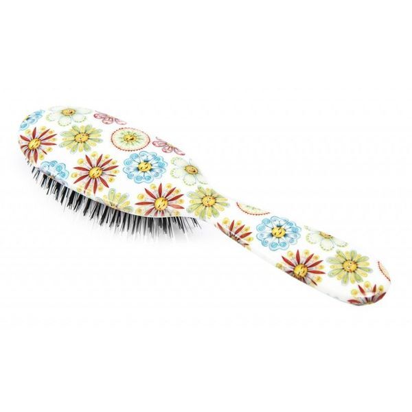 Rock & Ruddle Flowers & Faces Small Baby Bristle Hairbrush