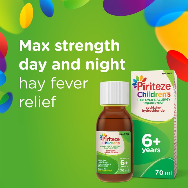 Piriteze Hayfever & Allergy Syrup Sugar Free Age 6+   70ml GOODS M&S   