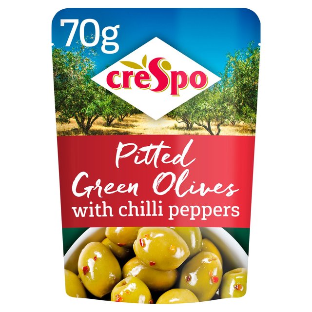 Crespo Pitted Green Olives with Chilli   70g GOODS M&S   