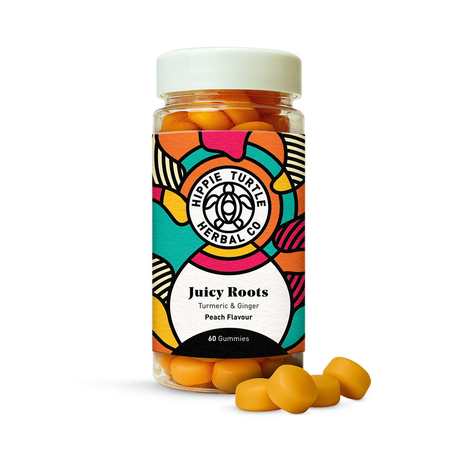Hippie Turtle turmeric ginger gummies 60 count - British product